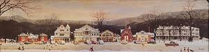 Stockbridge Main Street at Christmas painting.